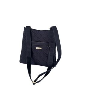 Vera Bradley Microfiber Hipster Crossbody Bag Navy Blue Quilted Adjustable Strap